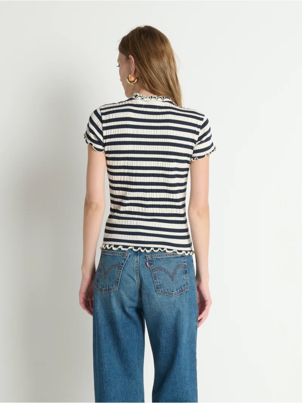 Nation LA Anthropologie Natalia Top in Crinkle Stripe - Picture 3 of 7